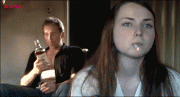 Misty Mundae smoking in movie Daing God